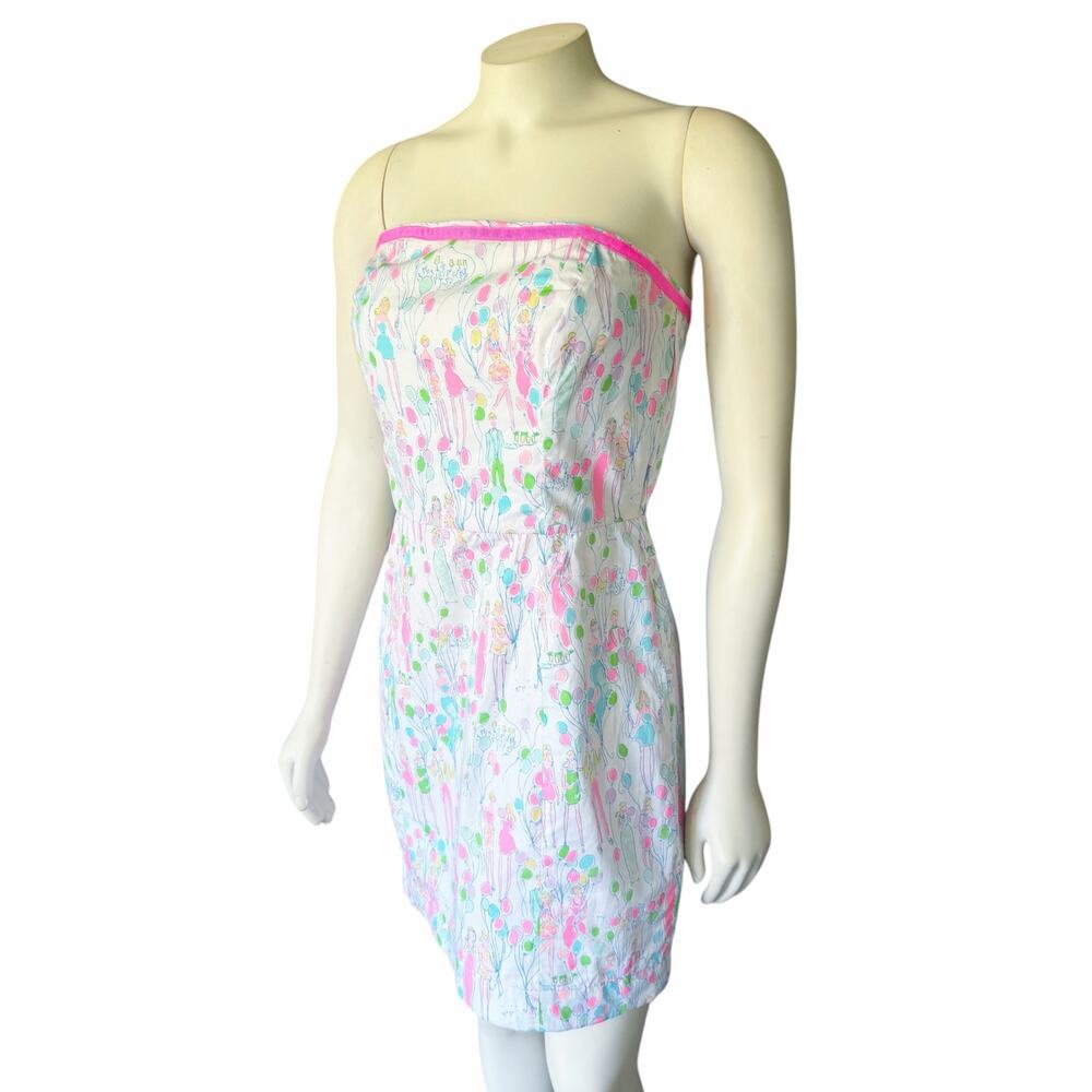 Lilly Pulitzer Pop Lowe Girls Balloons Strapless Dress Size 4 - Picture 5 of 14